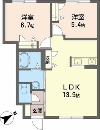 フレグランス沖洲　Ⅰ番館の物件間取画像